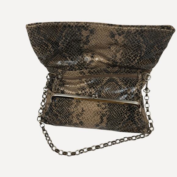 Alfani Python Snakeskin Shoulder Bag Chain Link Strap - Picture 5 of 9